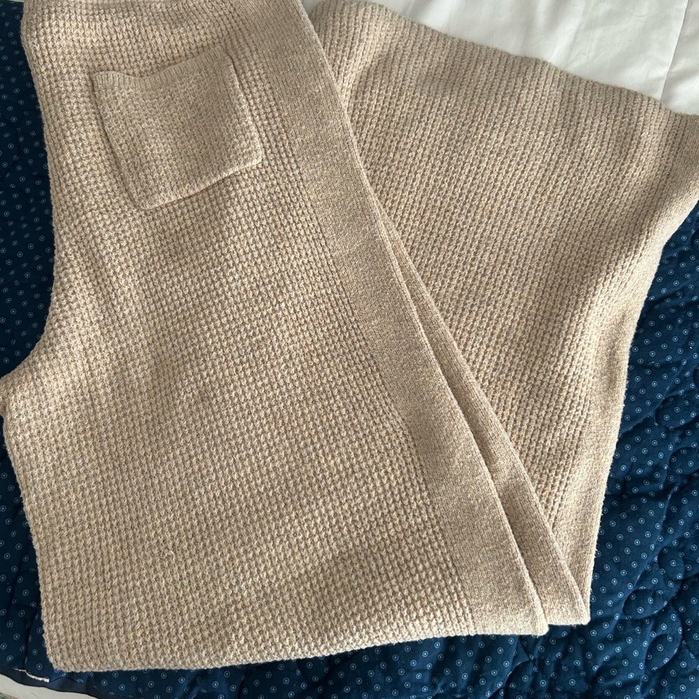 Cozy Knit Pants in Light Beige